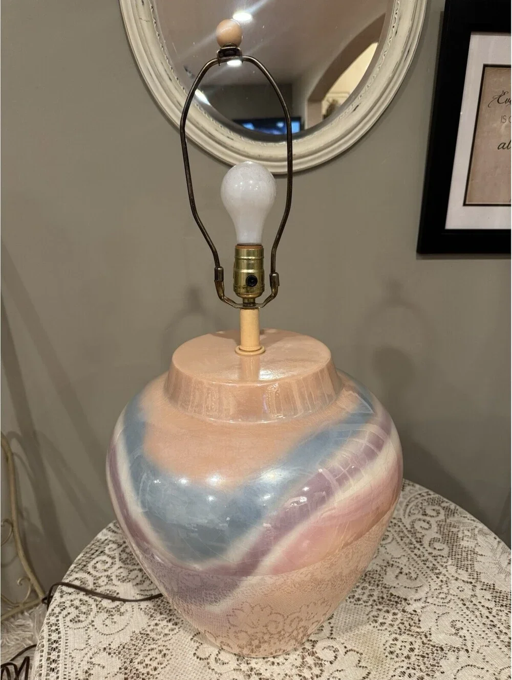 Vintage Mid Century Modern Sunset Lamp Corp. Ceramic Table Lamp Rare**